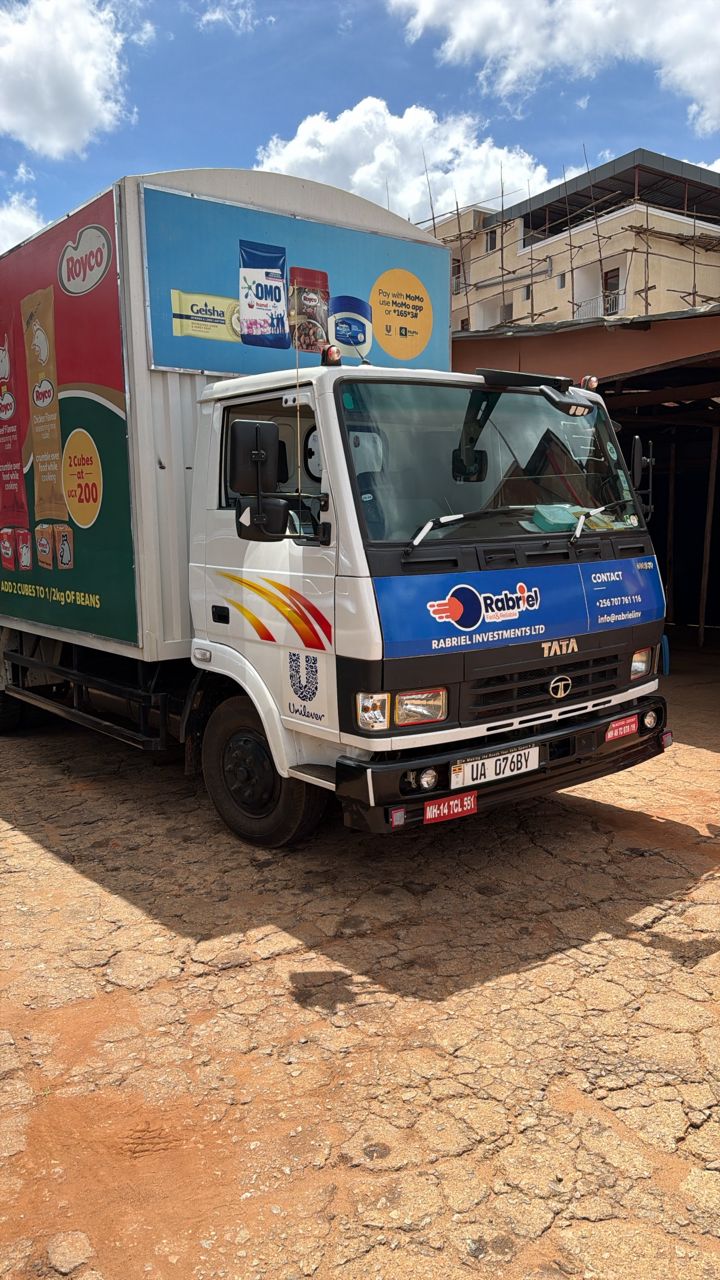 Rabriel distribution truck branded with Unilever products